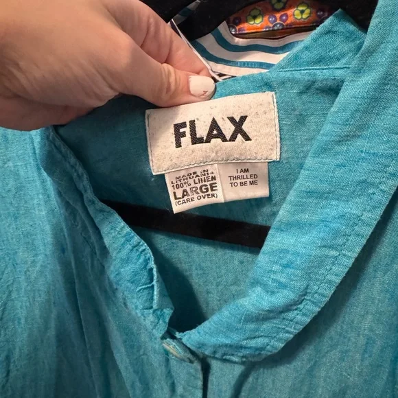 flax blue button down - Picture 4 of 4
